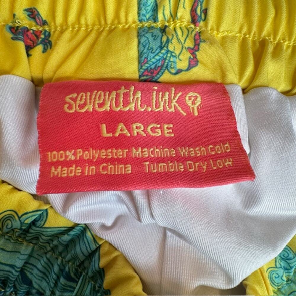 Seventh. Inc Shark Eating Swim Trunks Large Yellow - Picture 5 of 12